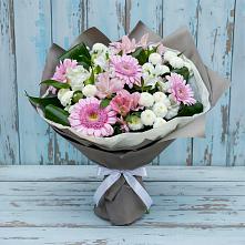 Букет цветов из:  Герберы, Альстромерии и Хризантемы в Новом Карачае