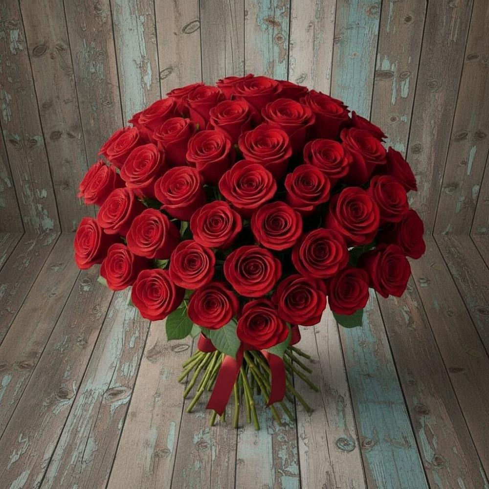 Букет 55 Красных роз Фридом в Новом Карачае