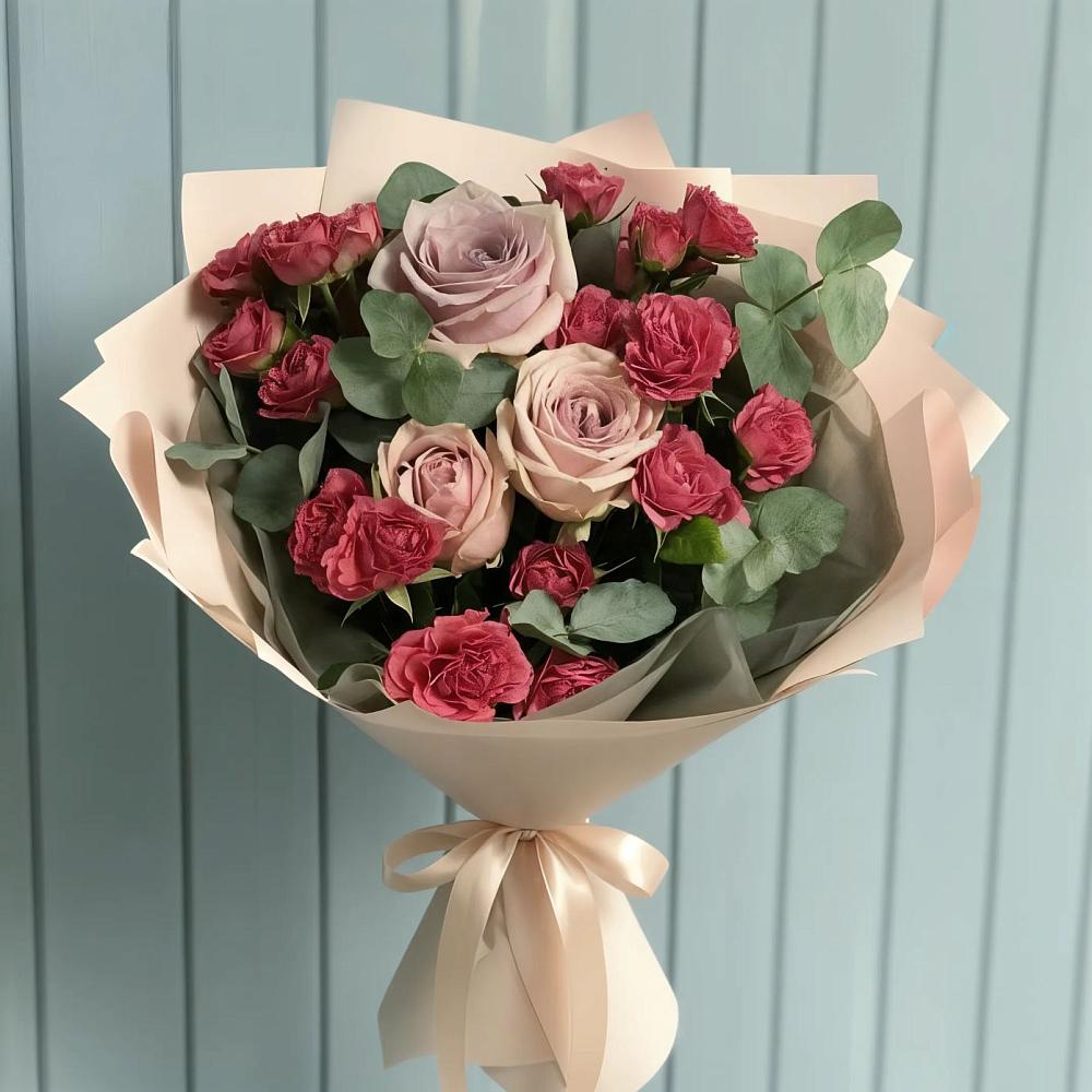 Букет цветов из: Гвоздики и Розы в Новом Карачае