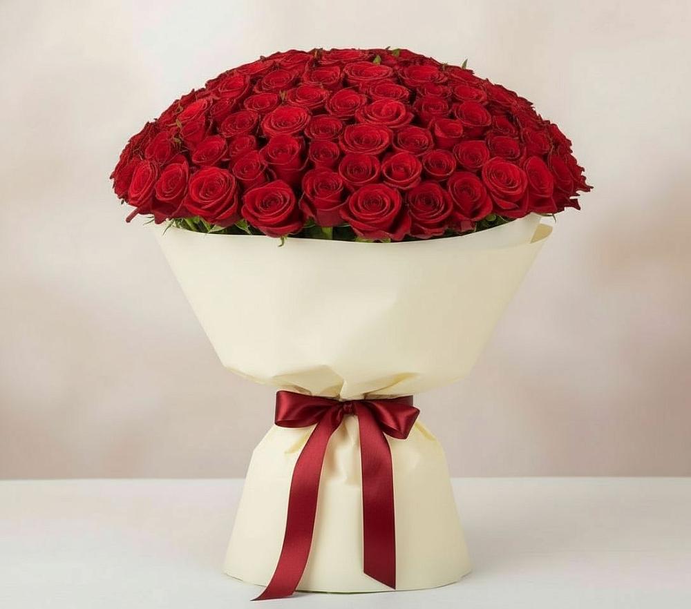 Букет 101 Красная роза Милано в Новом Карачае