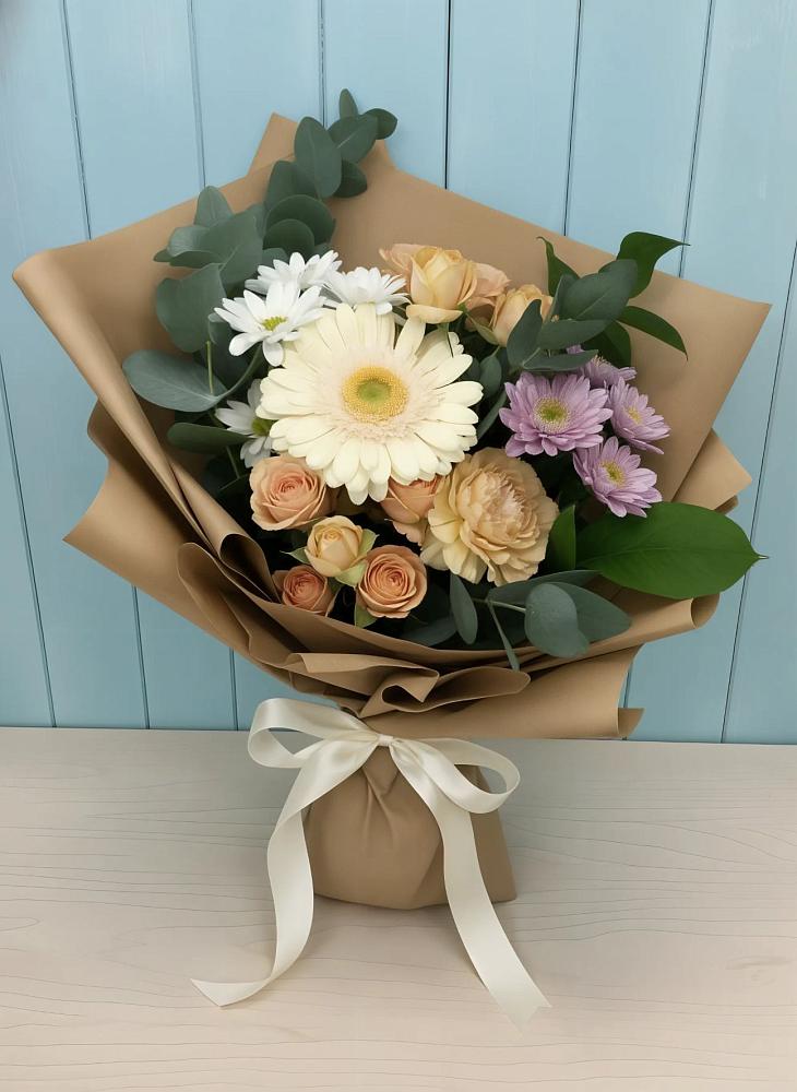 Букет цветов из: Герберы и Хризантемы в Новом Карачае