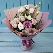 Букет цветов из:  Розы и Лизиантусы #REPLACE_PRED# Новом Карачае