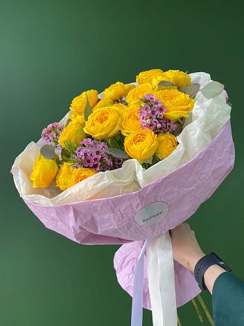 Букет Кустовые желтые розы в Новом Карачае