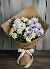 Букет цветов из:  Хризантемы и Розы в Новом Карачае