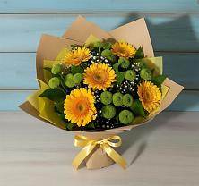 Букет цветов из:  Герберы и Хризантемы в Новом Карачае