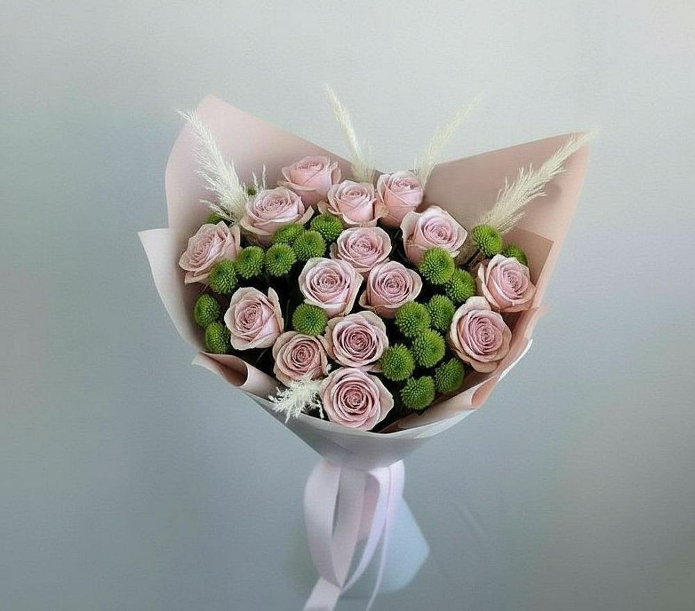 Букет цветов из: Розы и Хризантемы в Новом Карачае