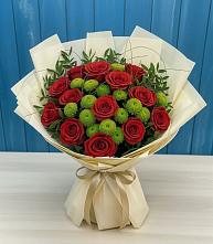 Букет цветов из:  Розы и Хризантемы в Новом Карачае