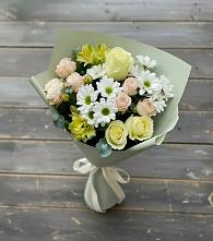 Букет цветов из:  Альстромерии, Розы и Хризантемы #REPLACE_PRED# Новом Карачае