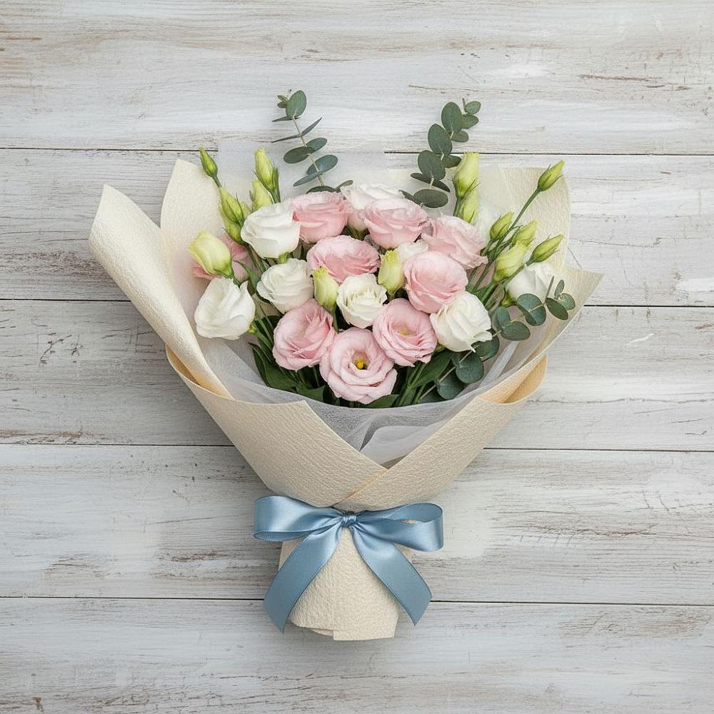 Букет цветов из: Лизиантусы в Новом Карачае